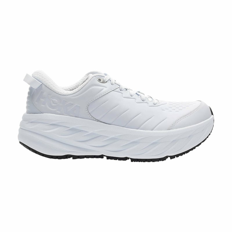 hoka white leather womens