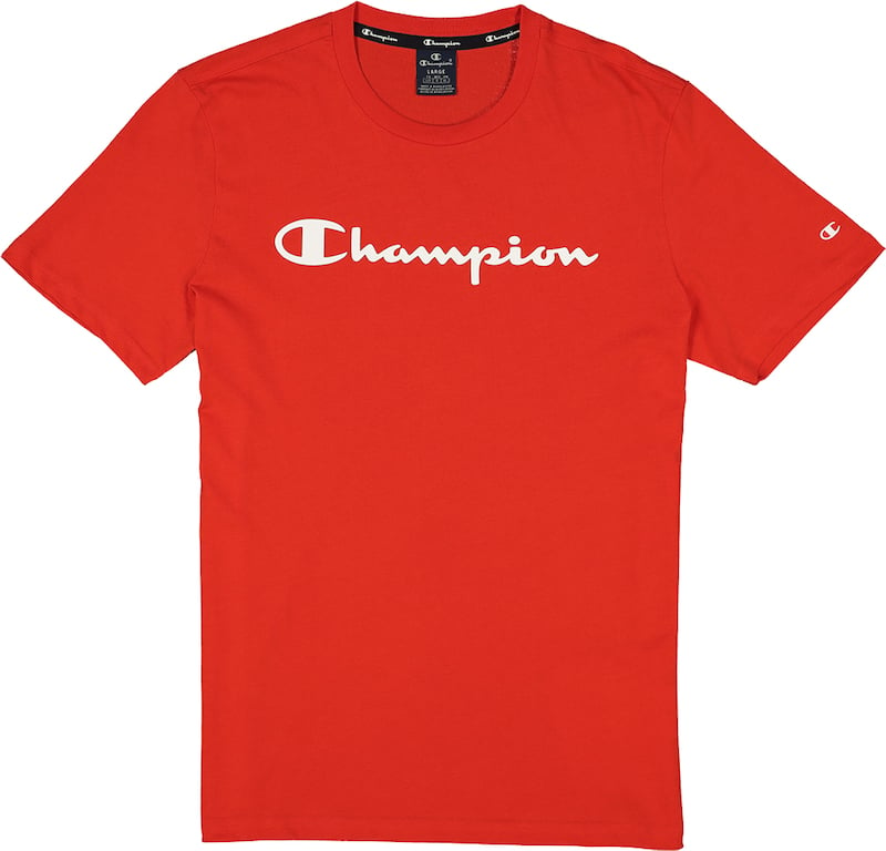 red champion script shirt