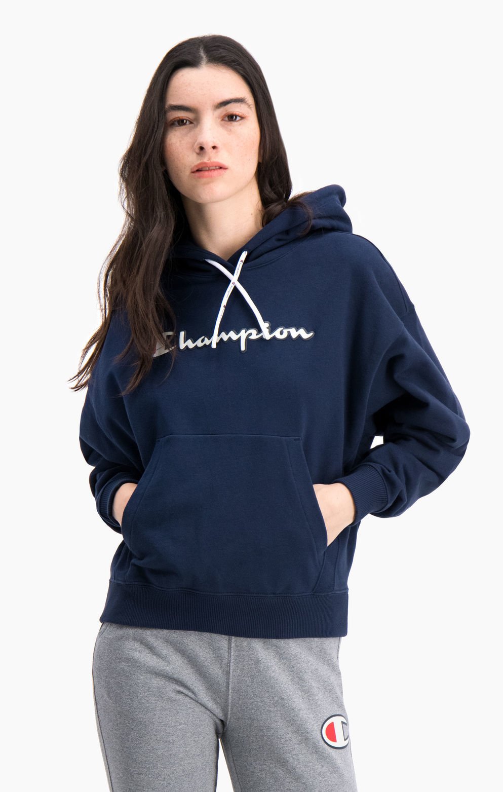 script logo recycled cotton terry hoodie