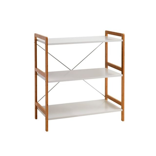 Shelving Unit Wooden Racks Three Shelves Oak/Black