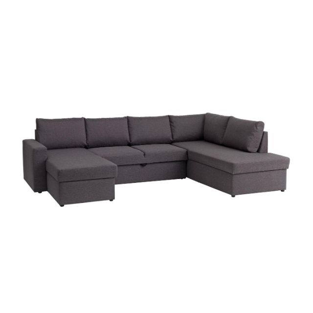 Sofa bed chaiselongue HAMPEN grey