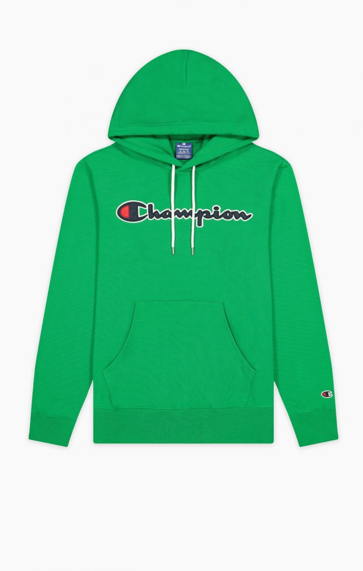 champion satin script hoodie sweatshirt