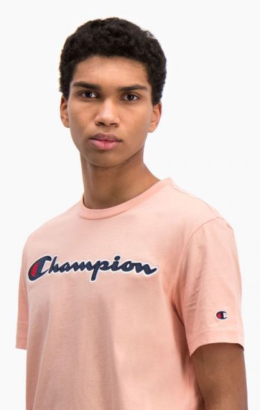 champion tape script crew sweatshirt