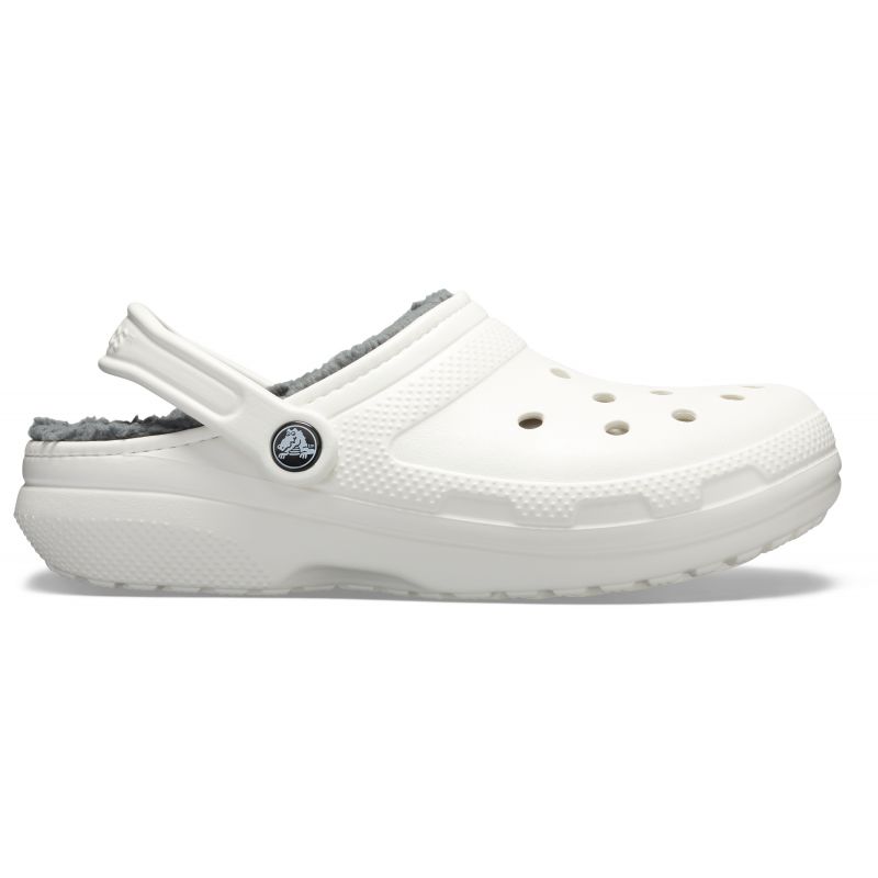 white classic lined crocs