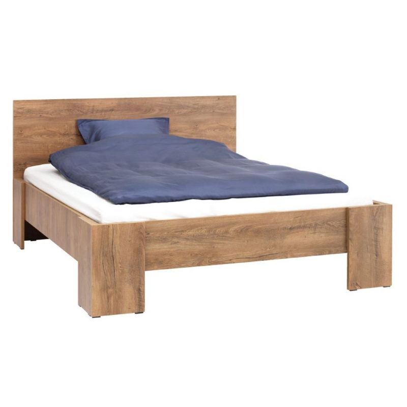 Bed Frame Bed Box Vedde 140 X 200 Cm Wild Oak Color
