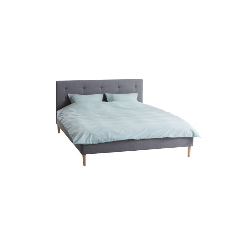 Bed Frame Millinge 140 X 200 Cm Light Grey Color Bed Box