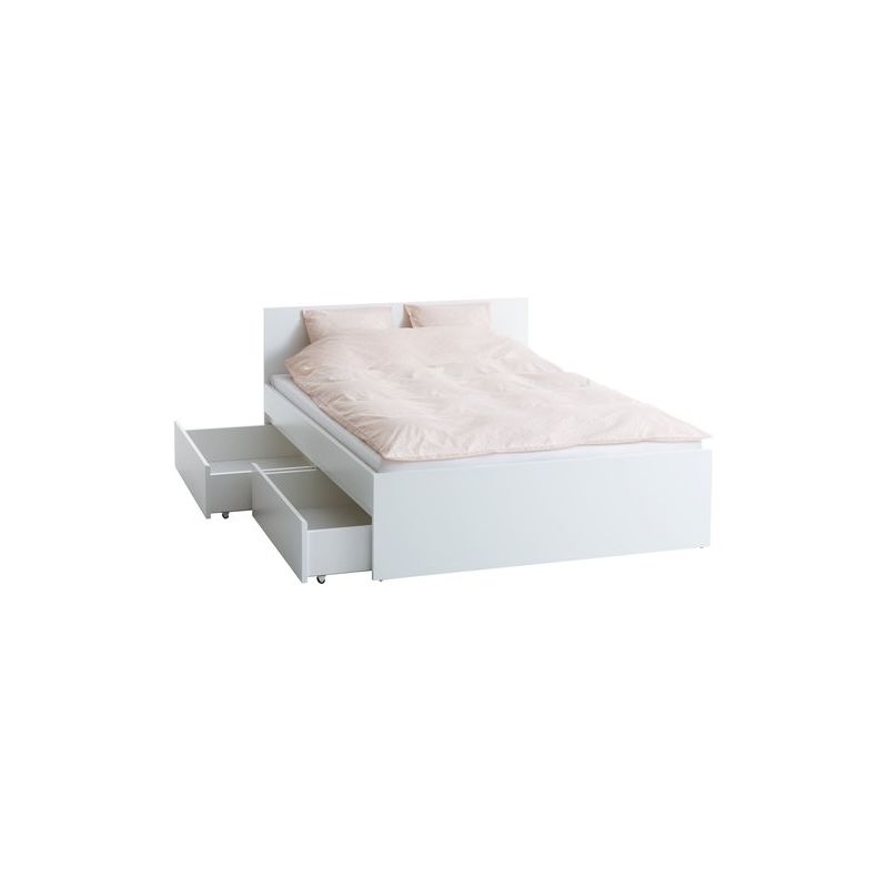 Bed Frame Limfjorden 140 X 200 Cm White Color Bed Box