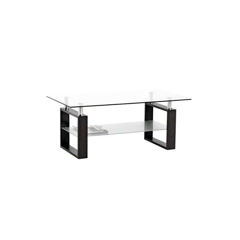 Coffee Table 60 x 110 Metal / Glass Balcony Table