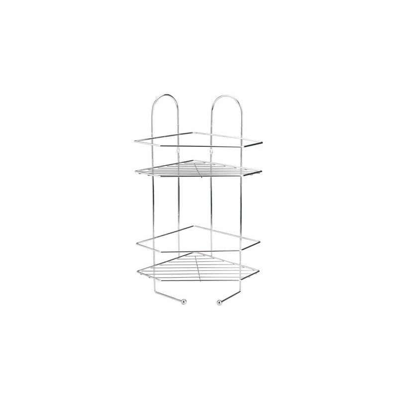 Corner Shelf Vidsel Two Shelves Chrome Shampoo Shelves