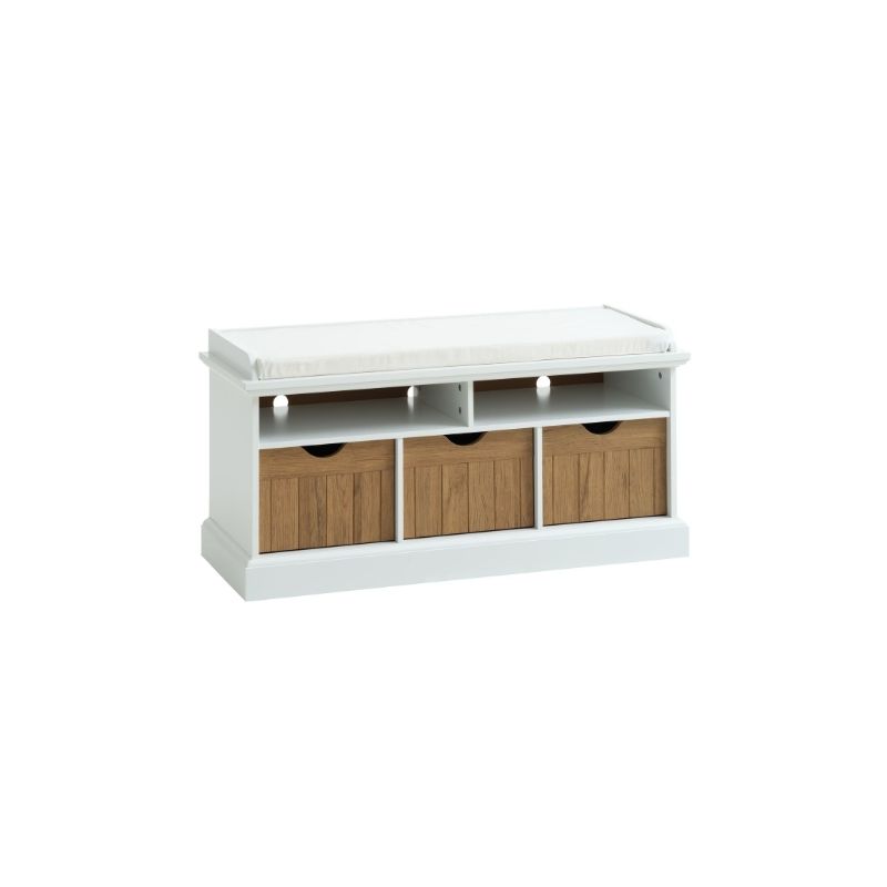Bench OLDEKROG 3 drawers white/oak