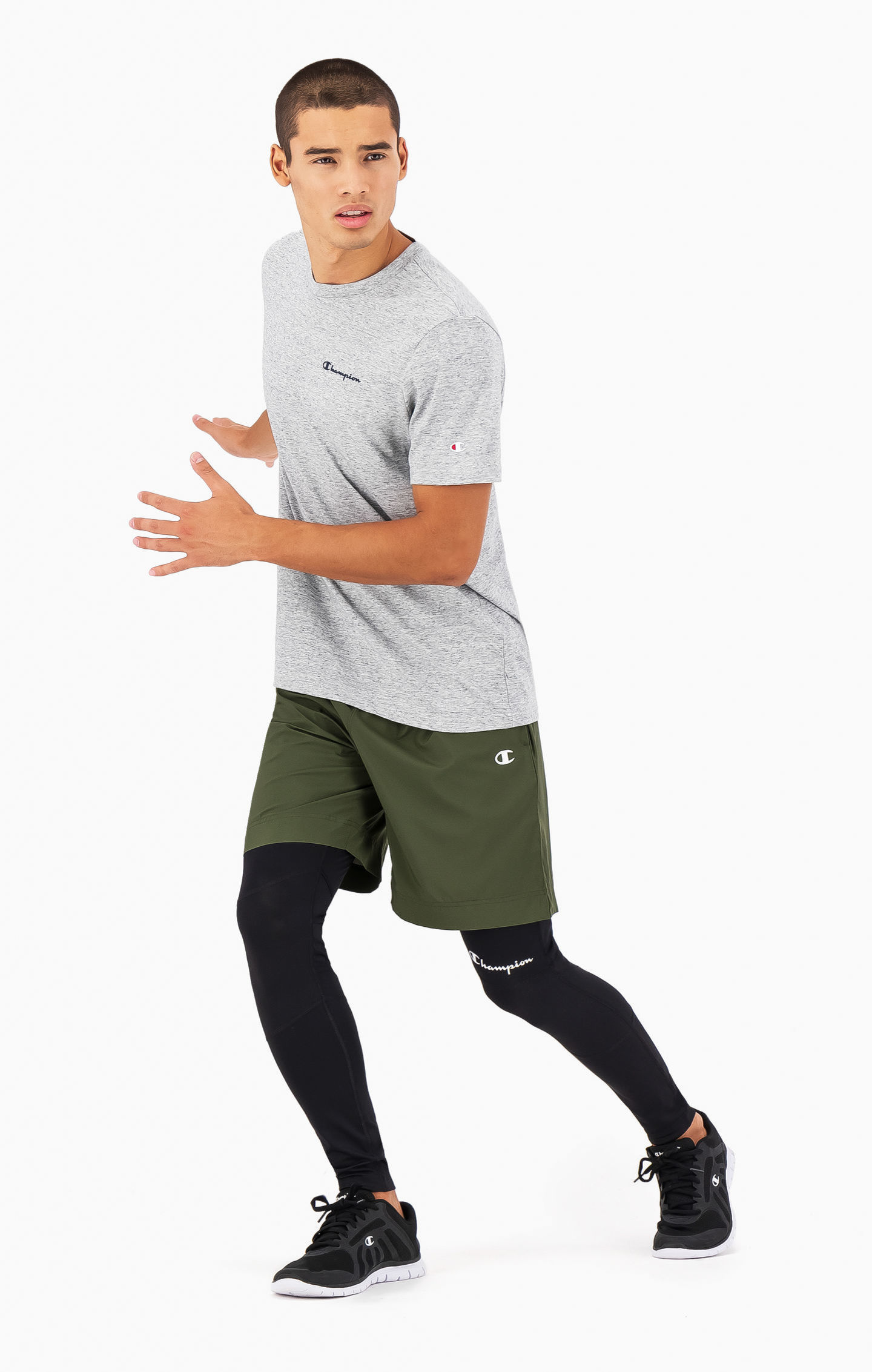 grey small script jersey shorts
