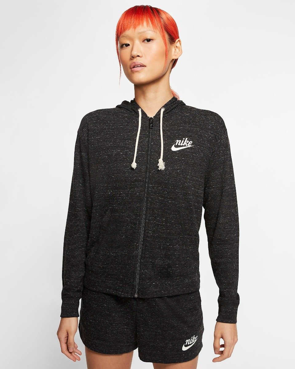 nike sportswear cotton logo zip hoodie